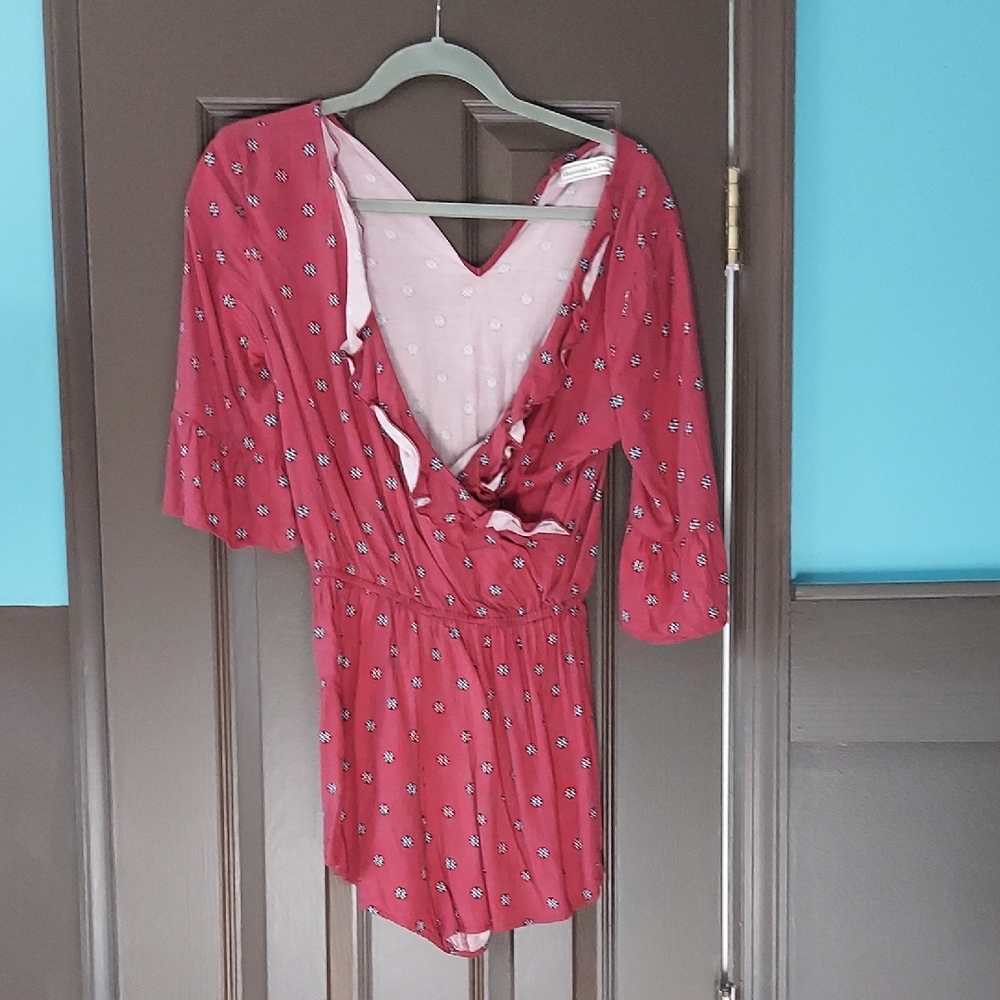 Women's Floral Red Romper